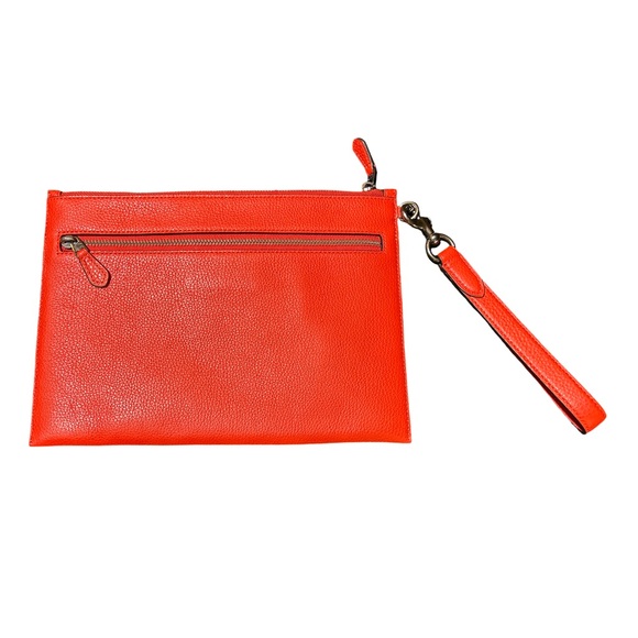 Coach Beckett Slim Pouch Clutch Purse Handbag Red Wristlet - Picture 7 of 7